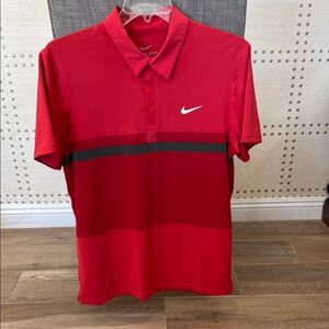 Nike Roger Federer Red Performance Polo Shirt with Classic Collar